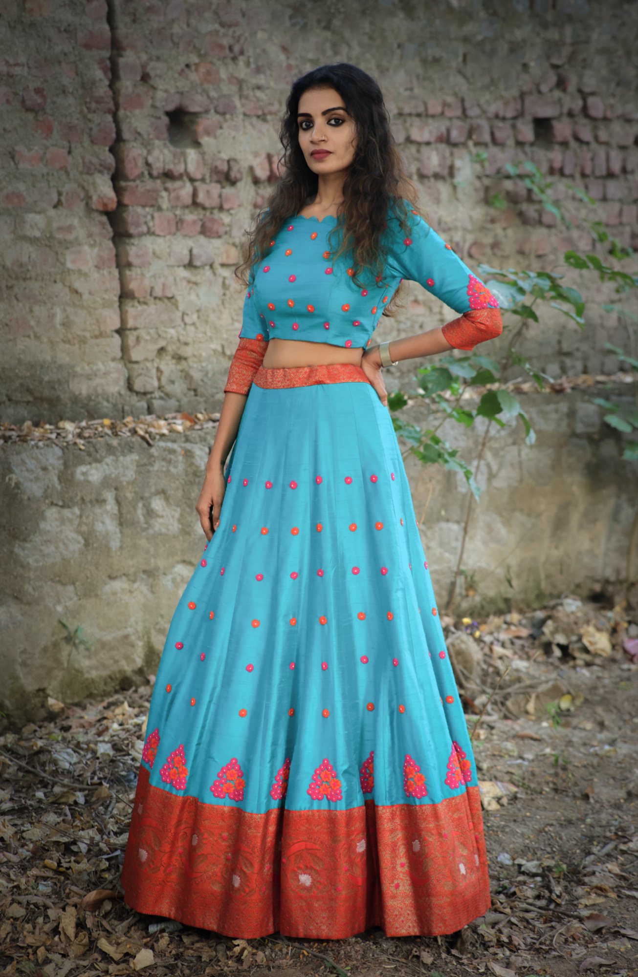 Turquoise Blue Lehengha