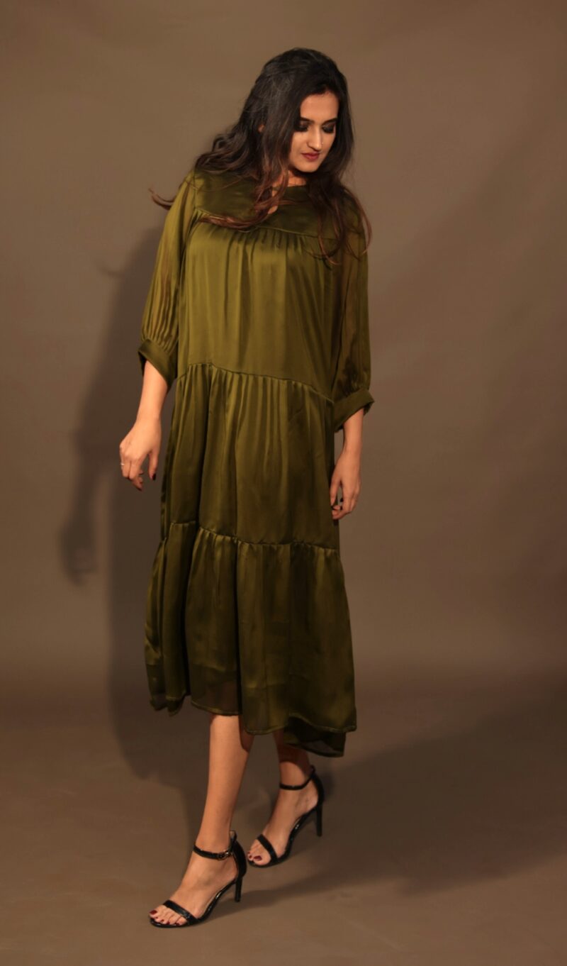 Warm Olive Green Dress