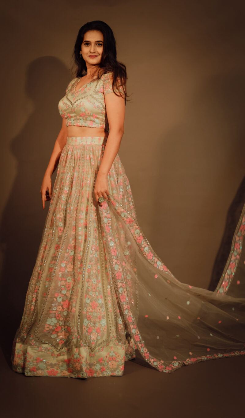 Soft mint green Lehengha